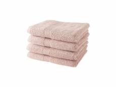 Today lot de 4 serviettes de bain 100% coton - 50x100 cm - rose des sables TOD3574641157616