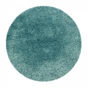 Unamourdetapis - Tapis shaggy shaggy top en polyester doux et soyeux oeko tex® Bleu - 120x120 rond - Bleu