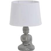 Unimasa - Lampe céramique Bouddha gris 34 cm