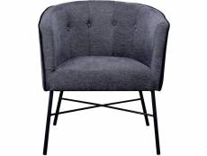 Vavili - fauteuil tissu gris chiné pieds métal