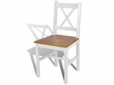 Vidaxl chaises à manger lot de 2 blanc bois de pin 241512