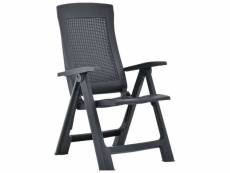 Vidaxl chaises inclinables de jardin 2 pcs plastique anthracite 48761