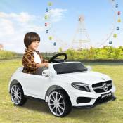 Voiture électrique enfants, Benz amg GLA45,Capacité de charge de 30 kg, 3 vitesses réglables, 2 moteurs, Batterie 12V-Blanc - Blanc