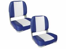 2x sièges pilot chaise de bateau assise pilot similicuir bleu et blanc 490 x 400 x 390 mm