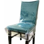 Ahlsen - Housse de chaise de salle à manger en plastique avec dossier, housse imperméable en pvc transparent, convient à 57,5 ​​x 50 cm (1 paquet)