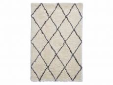 Bobochic tapis shaggy ximoz motif berbère ivoire 120x170