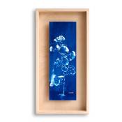 Cadre en bois cyanotype gingko 40x20cm