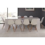Caesaroo - Table multifonctions extensible de 51 à 237 cm Blanc brillant Blanc