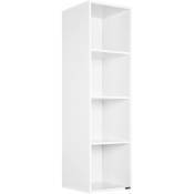 Casaria - tagère Bibliothèque 106 x 30 x 30 cm Meuble de rangement intérieur 4 compartiments 30x30x106cm blanc