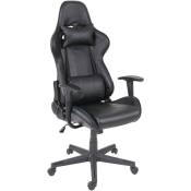 Chaise de bureau HW C-F84 chaise pivotante, fauteuil de jeu en ligne, fauteuil directorial, similicuir - noir