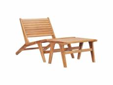 Chaise de jardin avec repose-pied bois de teck solide