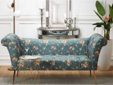 Chaise longue en velours à motif floral nantilly 226693