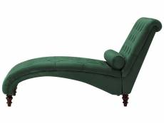 Chaise longue en velours vert foncé muret 168004