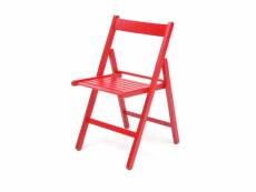 Chaise pliante en hêtre de haute qualité couleur rouge 43x48xh.79 cm