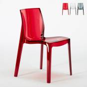 Chaise transparent Salle à Manger bar Femme Fatale Grand Soleil Design en polycarbonate Couleur: Rouge transparent
