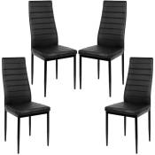 Dazhom - Lot de 4 Chaise de salle à manger,Chaises de cuisine en cuir PU,noir