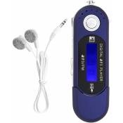 Debuns - Lecteur MP3 usb de musique portable avec écran lcd Radio fm Carte mémoire vocale Bleu