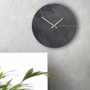 Designobject - Horloge murale noir or design minimaliste moderne rond Black Moon
