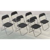 Dmora Ensemble de six chaises pliantes, couleur noire, Mesures 43 x 47 x 78 cm, avec emballage renforcé