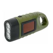 Ensoleille - Lampe torche led portable à énergie solaire avec manivelle dynamo pour camping, alpinisme et tente