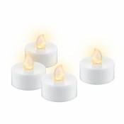 Goobay - Lot de 4 bougies chauffe-plat led avec minuterie, solution d'éclairage belle et sûre pour de nombreux espaces tels que la maison et loggia,