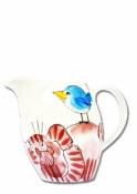 Helina Tilk chat avec oiseau Pichet 1L Porcelaine Peint