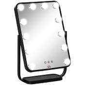 HOMCOM Miroir maquillage Hollywood LED tactile inclinable