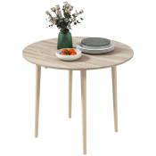 HOMCOM Table de salle à manger pliante 2 abattants - table ronde extensible - peu encombrante avec pieds en bois Ø89 x 73.5H cm