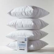 Homescapes - Protège-oreiller imperméable 80 x 80 cm, Lot de 4 - Blanc
