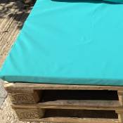 Housse d'assisse pour salon palette tissus ultra résistant - Turquoise - 80 x 120 x 10 cm