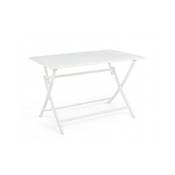 Iperbriko - Table d'extérieur en aluminium blanc elin 110x70x h71 cm