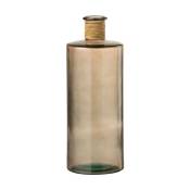 Jolipa - Vase bouteille en verre marron 15x15x40.5