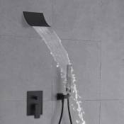 Kroos ® - Cascade pomme de douche et système de douche à main noir solide