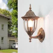 Licht-erlebnisse - Lampe murale d'extérieur milano cuivrée au design rétro en style rustique étanche IP44 H:35 cm - Cuivre antique - Cuivre antique