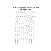 Lot de 10 Tuteurs spirale 180cm pour plants de tomates