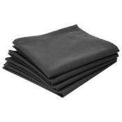 Lot de 12 serviettes de table coloris gris - Dim : l. 40 x l. 40 cm Pegane