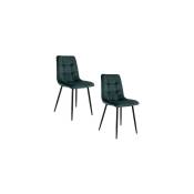 Lot de 2 chaises 55x44x86 cm en velours vert foncé - geller
