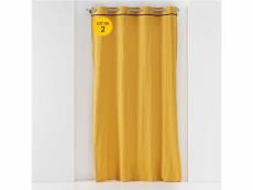 Lot de 2 rideaux à oeillets 140 x 240 cm coton lavé linette jaune RIDEAUX2022537ME