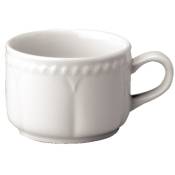 Lot de 24 tasses à thé empilable en porcelaine blanche