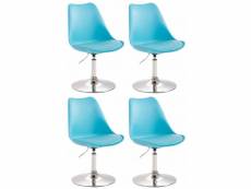 Lot de 4 chaises de salle à manger maverick en plastique avec pied métal , bleu/chrome