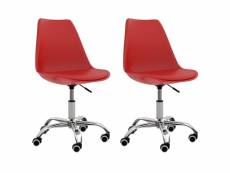 Lot de chaises de salle à manger 2 pcs rouge similicuir - rouge - 48 x 48 x 93 cm