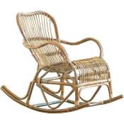 Made In Meubles - Rocking chair vintage en rotin Rattan - Bois clair