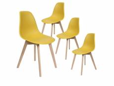 Melya - lot de 4 chaises scandinaves jaune moutarde