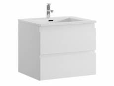 Meuble de salle de bain angela 60 cm blanc brillant – armoire de rangement meuble lavabo
