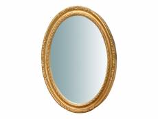 Miroir, miroir mural ovale, à accrocher au mur horizontal vertical, shabby chic, maquillage, salle de bain, cadre finition or antique, l62xp4,4xh81 cm