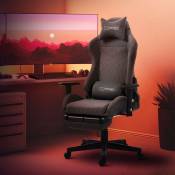 Ml-design - Chaise de Gaming Professionnel Gris-Rouge Ergonomique/Pivotant/Réglable 122-131 cm Dossier Inclinable 90°-165°,