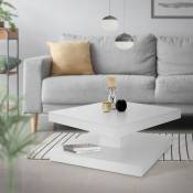 Ml-design - Table basse avec plateau tournant blanc