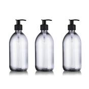 Pack 3 distributeurs de savon rechargeables 500 ml transparent