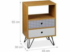 Petite armoire avec tiroirs rétro vintage salon et entrée 65 cm mdf acier helloshop26 13_0001965