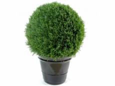 Plante artificielle haute gamme spécial extérieur / cyprès artificiel mini boule vert - dim : 80 x 55 cm
